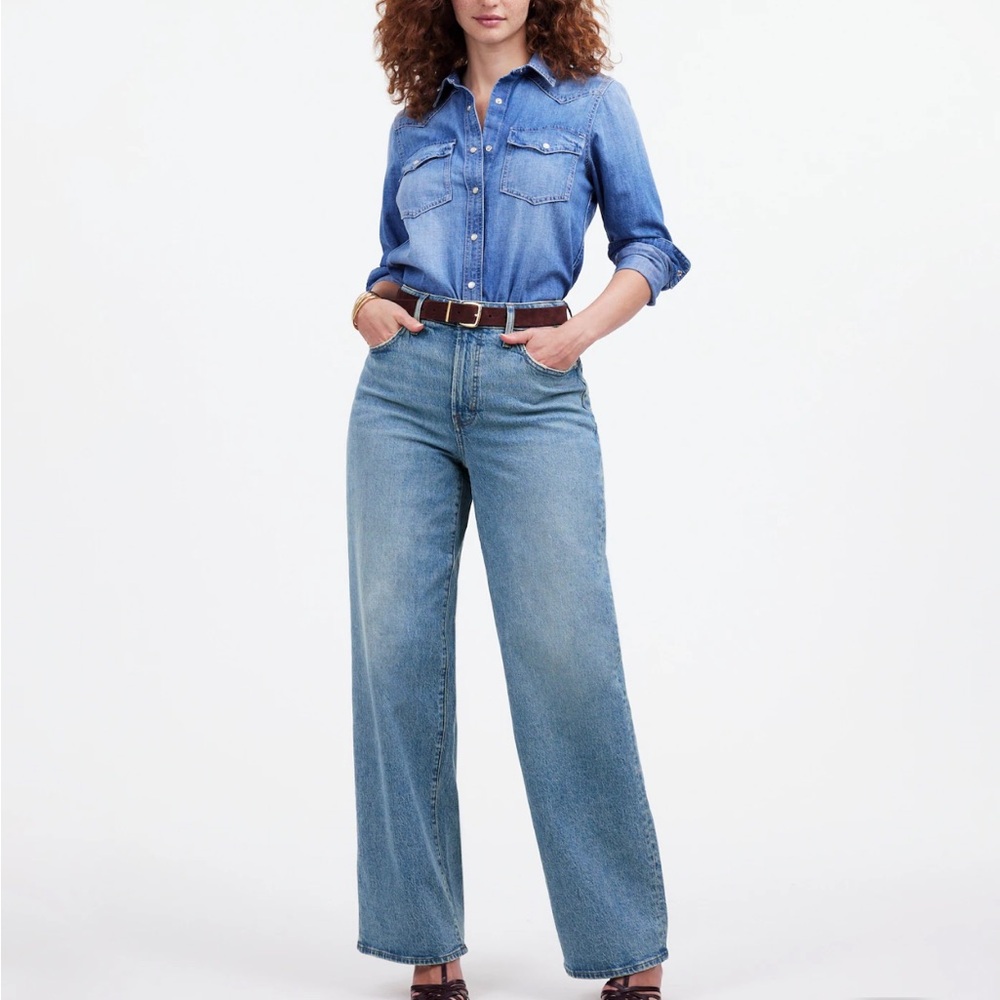 Madewell Curvy Perfect Vintage Wide Leg Jean, Tall Inseam, Medium Wash